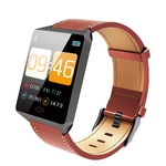 Inteligente Pulseira Bluetooth couro impermeável Leather Strap HR BP Monitoramento de Fitness relógio inteligente