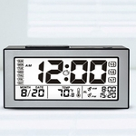 Smart Silent Luminous Alarm Clock 2 Kinds Alarm Ring LCD Wide View Screen English Edition