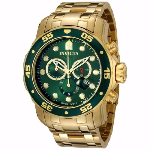 Invicta Men's 0075 Pro Diver Chronograph 18k Gold-Plated Watch 48mm