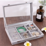 Jewelry Box Simple Storage Transparente Jóia Anel Multi-poeira