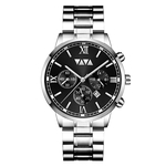 Homens Moda Quartz Relógio Round Dial Aço Inoxidável Assista Negócios Calendário Casual presente Estilo impermeável desportivo para o marido namorado