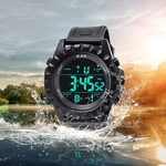 KAK Sports Waterproof Round Dial Luminous Alarm Time Date Relógio De Pulso Digital