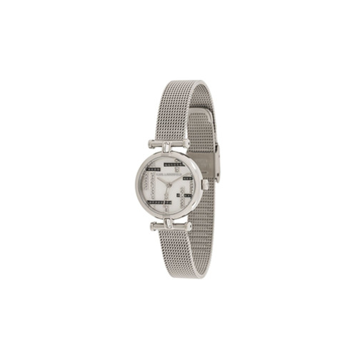 Karl Lagerfeld K/Boucle Mesh Strap Watch - Prateado