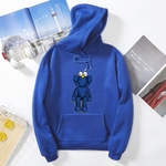 HAO KAWS Unisex Thicken camisola do Hoodie dos desenhos animados Boneca de assento Casal usar solto pulôver