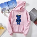 KAWS Unisex Thicken camisola do Hoodie dos desenhos animados Boneca de assento Casal usar solto pulôver