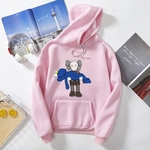 Camisola do Hoodie KAWS Unisex Thicken camisola do Hoodie dos desenhos animados dormir boneca Casal usar solto pulôver