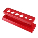 Kicute 1 pc Rack de Tubo de Ensaio de Plástico Vermelho 6 Furos Suporte Burette Stand Tubo de ensaio de laboratório Suporte de prateleira Material escolar