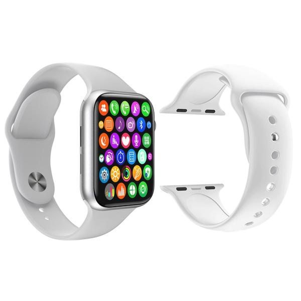 Kit 1 Relógio Inteligente SmartWatch IWO8 Lite Plus Branco + 1 Pulseira Extra Silicone Branco - Smart Bracelet