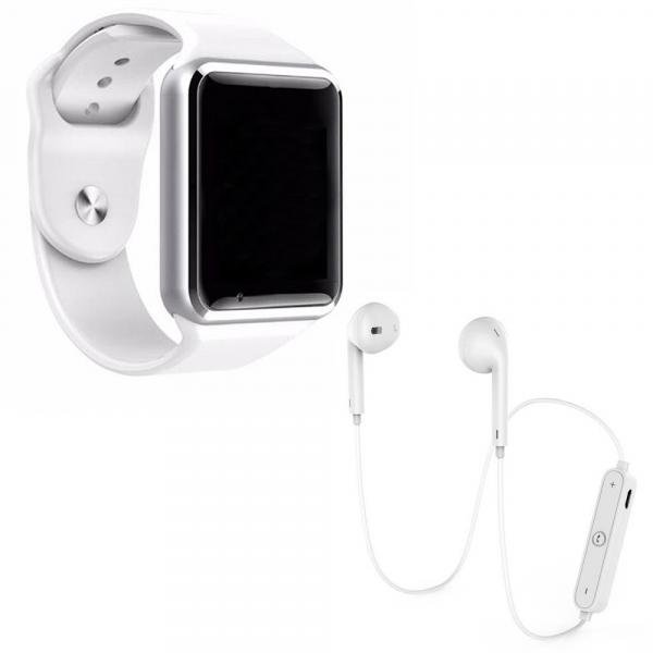 Kit 1 Relógio Smartwatch A1 + 1 Fone Bluetooh Original Branco