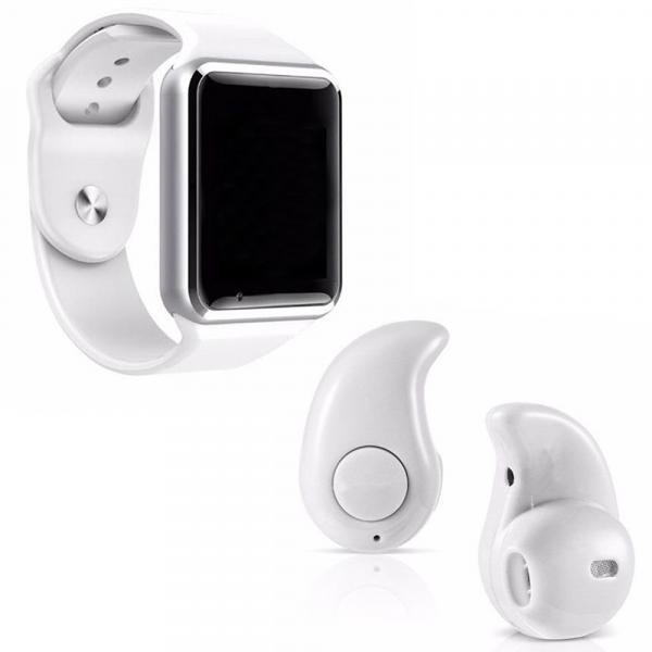 Kit 1 Relógio SmartWatch A1 Branco + 1 Mini Fone Bluetooh Branco - a Smart