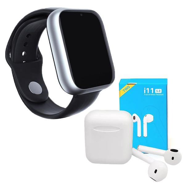 Kit 1 Relógio SmartWatch A1 Pro Plus Prata + 1 Fone Bluetooth I11 Pro TWS - Z Smart