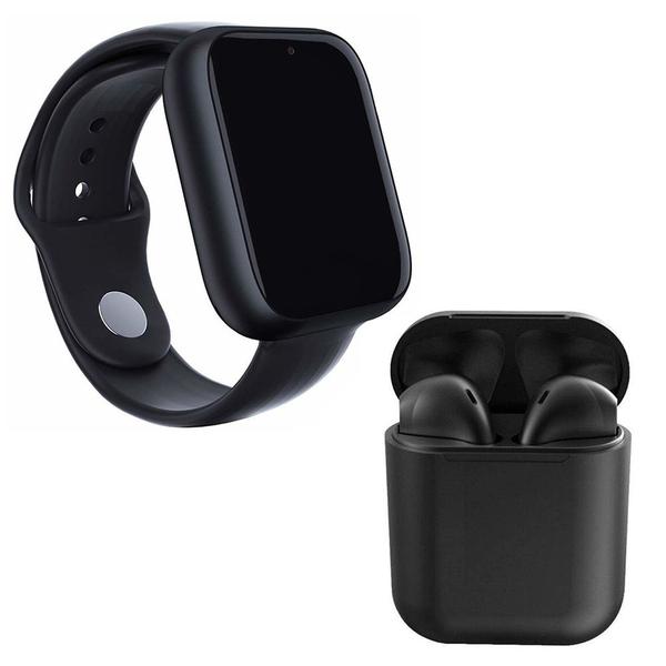 Kit 1 Relógio SmartWatch A1 Pro Plus Preto + 1 Fone Bluetooth InPods 12 Preto - Z Smart