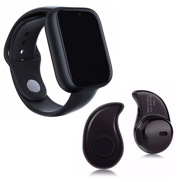 Kit 1 Relógio SmartWatch A1 Pro Plus Preto + 1 Mini Fone Bluetooth Preto - Z Smart