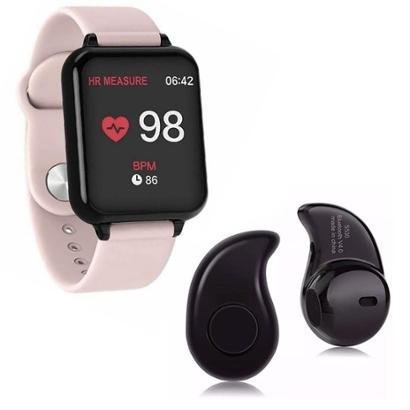 Kit 1 Relógio Smartwatch B57 Hero Band 3 + 1 Mini Fone Bluetooth Preto