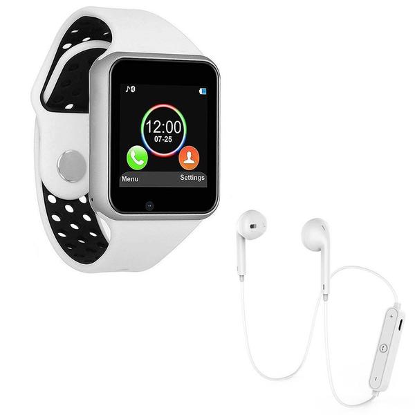 Kit 1 Relógio SmartWatch M3 Branco + 1 Fone Bluetooh Original Branco - Z Smart