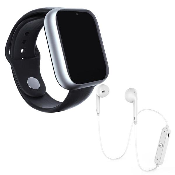 Kit 1 Relógio SmartWatch A1 Pro Plus Prata + 1 Fone Bluetooh Original Branco - Z Smart