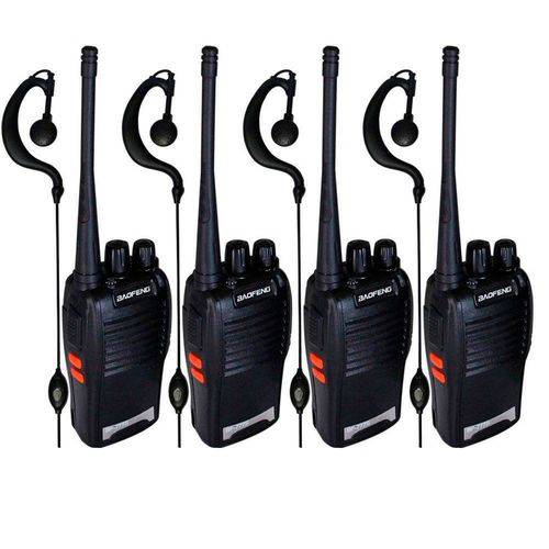 Kit 4 Rádios Ht Baofeng Uhf Vhf 16 Canais Completos Bf-777s + Fone de Ouvido