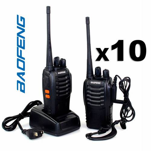 Kit 10 Rádios Ht Baofeng Uhf Vhf 16 Canais Completos Bf-777s + Fone de Ouvido