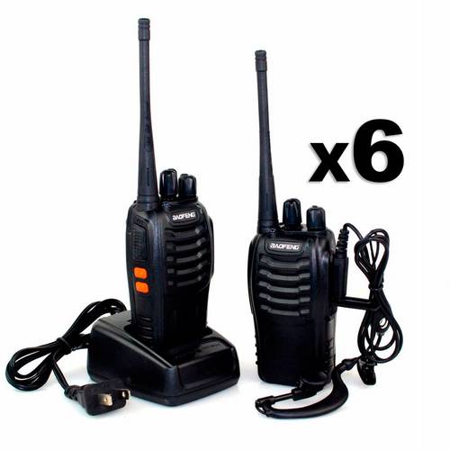 Kit 6 Rádios Ht Baofeng Uhf Vhf 16 Canais Completos Bf-777s + Fone de Ouvido