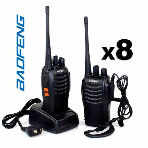 Kit 8 Rádios Ht Baofeng Uhf Vhf 16 Canais Completos Bf-777s + Fone de Ouvido