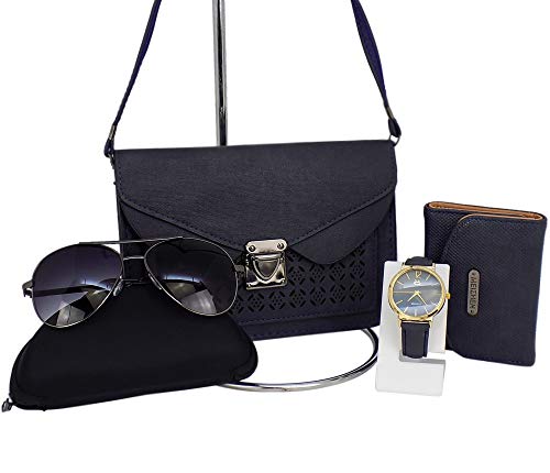 Kit Bolsa + Oculos + Relógio + Carteira Orizom Preto