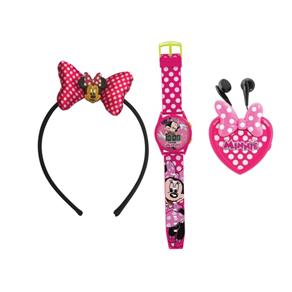 Kit Carinhoso Minnie Tiara + Relógio + Rádio