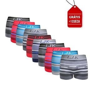 Kit com 10 Cuecas Premium Boxer Sem Costura LJK: Tamanho G/GG