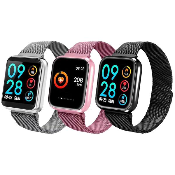 Kit Completo 1 Smartwatch P70 Prata + 1 Smartwatch P70 Rosa + 1 Smartwatch P70 Preto - Android IOS - Smart Bracelet