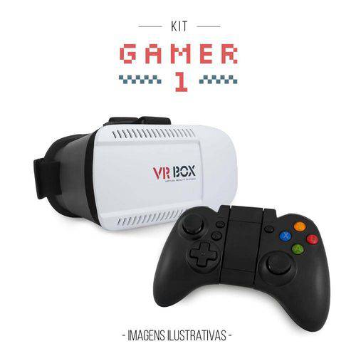 Kit Gamer Oculos de Realidade Virtual 3d Gear + Joystick para Zenfone 3 5.2 Ze520kl