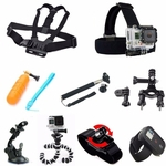 Kit Hero Suportes Peito Cabeça Guidon Bike Boia Pau De Selfie Tripod Ventosa Tripé Flexível Pulso Pulseira Para Controle