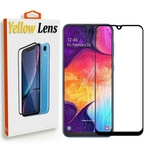 Kit Película de gel 5D Samsung Galaxy A20 + Capa Anti Impacto Transparente - Yellow Lens