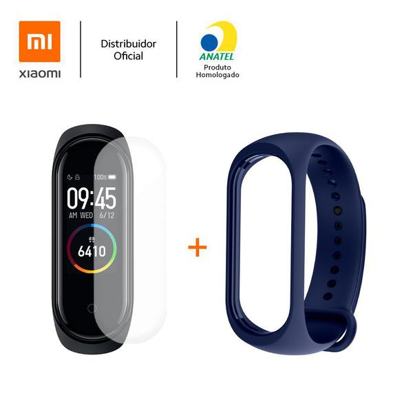 Kit Pulseira Mi Band 4 Xiaomi + Película + Pulseira