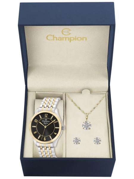 Kit Relógio Champion Elegance Feminino CN27698D com Colar e Brincos