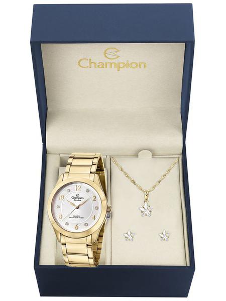 Kit Relógio Champion Elegance Feminino CN29230D com Colar e Brincos