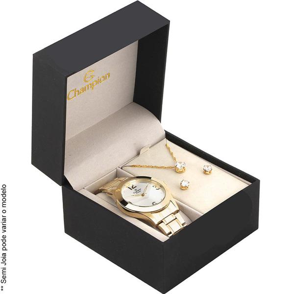 Kit Relógio Champion Feminino Dourado Passion CH24268D