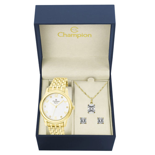 Kit Relógio Champion Feminino Elegance - Cn26779w