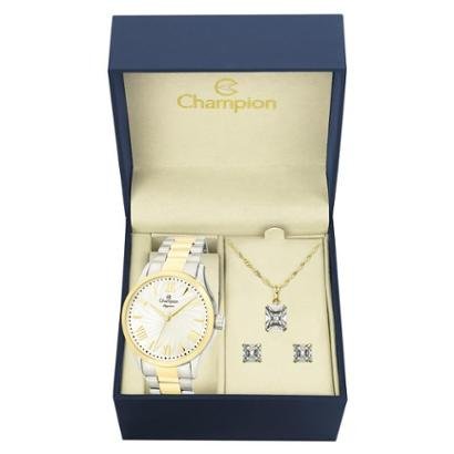 Kit Relógio Champion Feminino Elegance - CN27796D