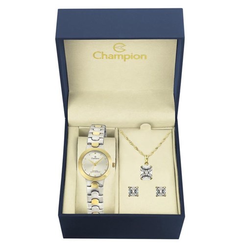 Kit Relógio Champion Feminino Steel - Ca28047w