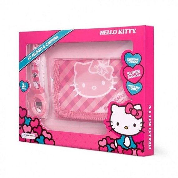 Kit Relógio e Carteira Hello Kitty - Multikids - Multilaser