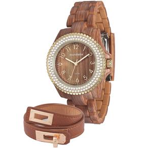 Kit Relógio Feminino Analógico Mondaine 76419LPMVDP1K e Pulseira Hermética Caramelo