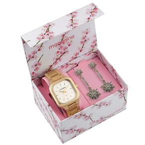 Kit Relógio Feminino Analógico Mondaine 94608LPMEDE1K Dourado e Par de Brincos Star