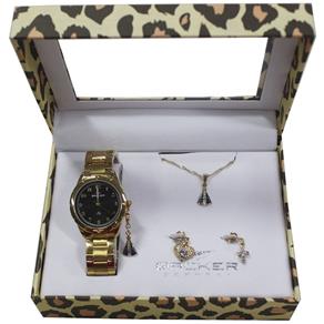 Kit Relógio Feminino Backer 106200057F - Dourado