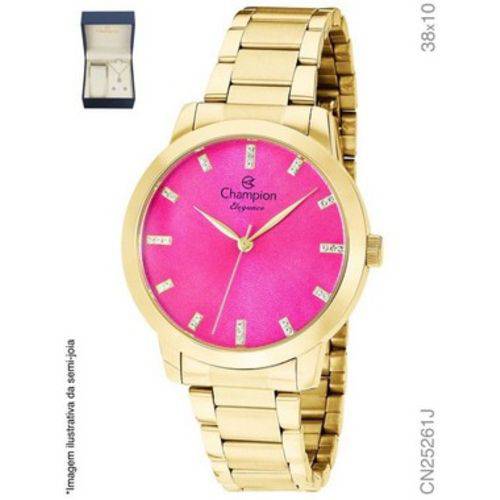 Kit Relogio Feminino Champion Cn25261j com Semi Rosa