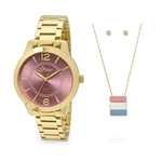 Kit Relógio Feminino Condor Dourado com Pulseira CO2035KQE/K4T