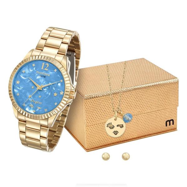 Kit Relógio Feminino Mondaine Analógico 99128LPMKDE3K1 Dourado Virgem