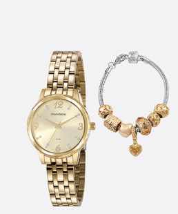 Kit Relógio Feminino Strass Mondaine 99358LPMKDE4