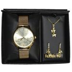 Kit Relógio Lince Feminino Ref: Lrg4601l Kw01c1kx Dourado