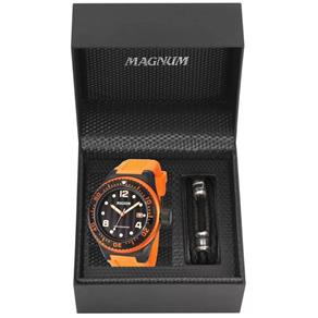 Kit Relógio Masculino Magnum Analógico MA34021C - Laranja