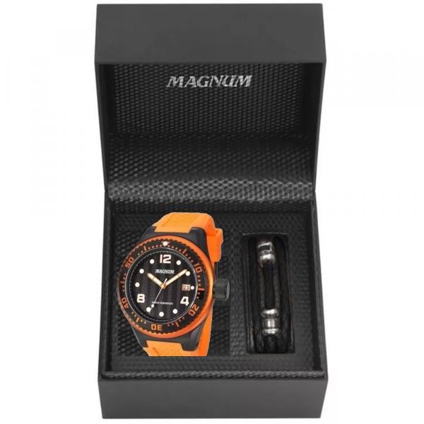 Kit Relógio Masculino Magnum Analógico MA34021C - Laranja