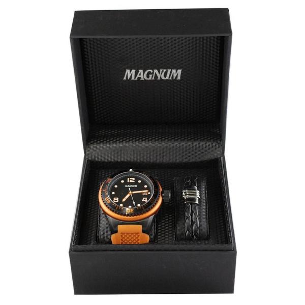 Kit Relógio Masculino Magnum Analógico MA34021C - Laranja